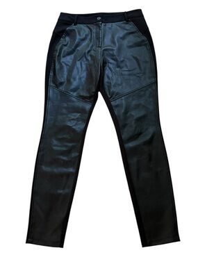 Iris Setlakwe Black Genuine Leather Panel Pants Size 6 Utility Streetwear Edgy